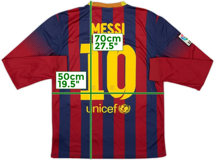 2013-14 Barcelona Home L/S Shirt Messi #10 - 7/10 - (M)