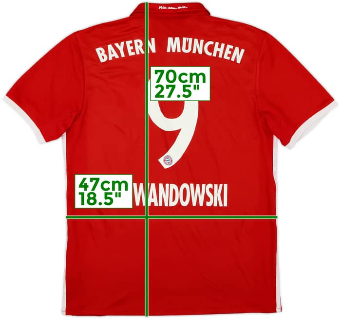 2016-17 Bayern Munich Home Shirt Lewandowski #9 - 6/10 - (M)