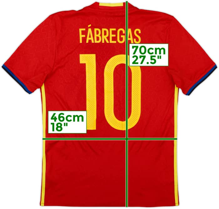2016-17 Spain Home Shirt Fabregas #10 - 8/10 - (S)