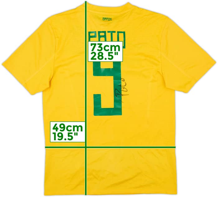 2011 Brazil Signed Home Shirt Pato #9 - 8/10 - (M)