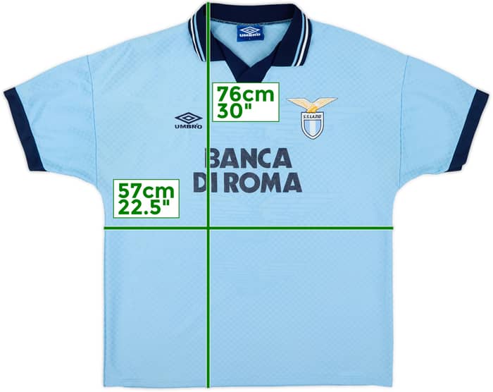 1995-96 Lazio Home Shirt Nesta #13 - 8/10 - (L)