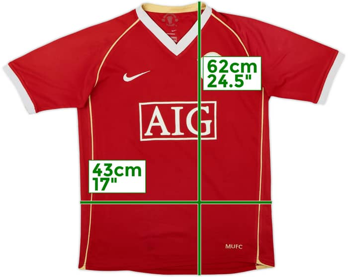 2006-07 Manchester United Home Shirt - 8/10 - (L.Boys)