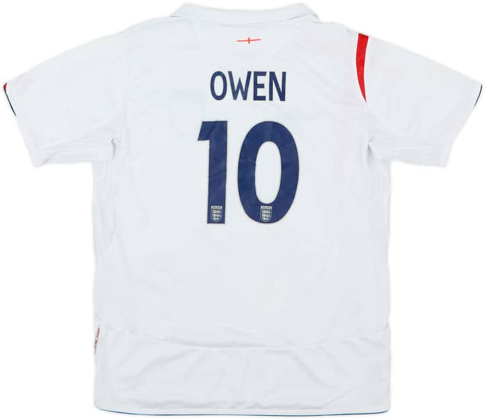 2005-07 England Home Shirt Owen #10 - 9/10 - (L.Boys)