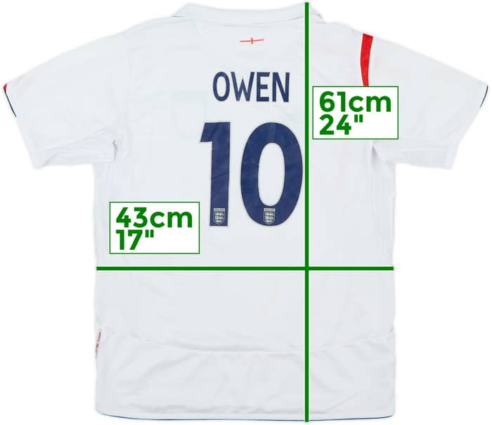 2005-07 England Home Shirt Owen #10 - 9/10 - (L.Boys)