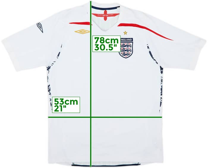 2007-09 Inglaterra Local Camiseta - 5/10 - (L)