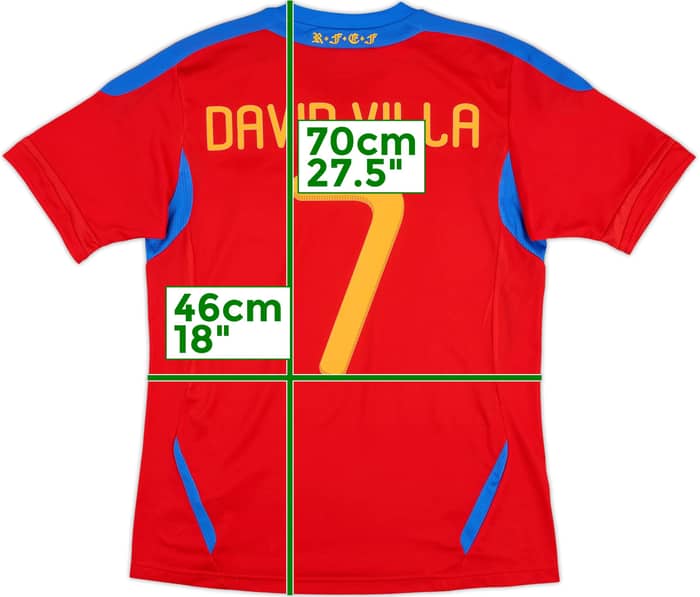 2010-11 Spain Home Shirt David Villa #7 - 10/10 - (XL.Boys)