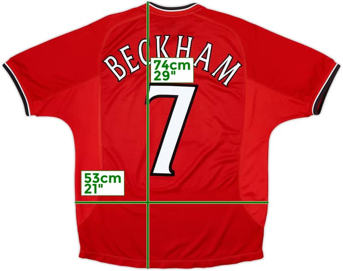 2000-02 Manchester United Home Shirt Beckham #7 - 6/10 - (M)