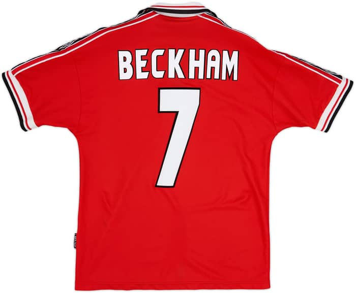 1998-00 Manchester United Home Shirt Beckham #7 - 6/10 - (M)