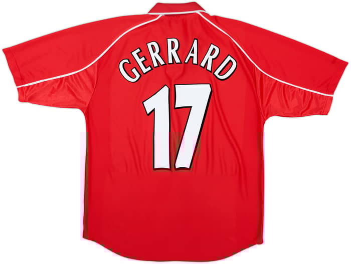 2000-02 Liverpool Home Shirt Gerrard #17 - 8/10 - (L)