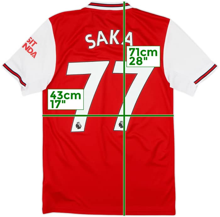 2019-20 Arsenal Home Shirt Saka #77 - 8/10 - (XS)