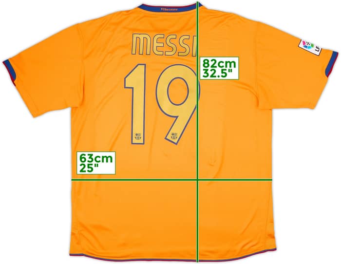 Camiseta de visitante del Barcelona 2006-08 Messi #19 - 10 de 10 - (XXL)