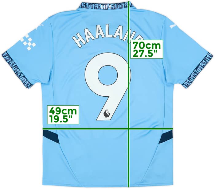 2024-25 Manchester City Home Shirt Haaland #9 - 6/10 - (M)