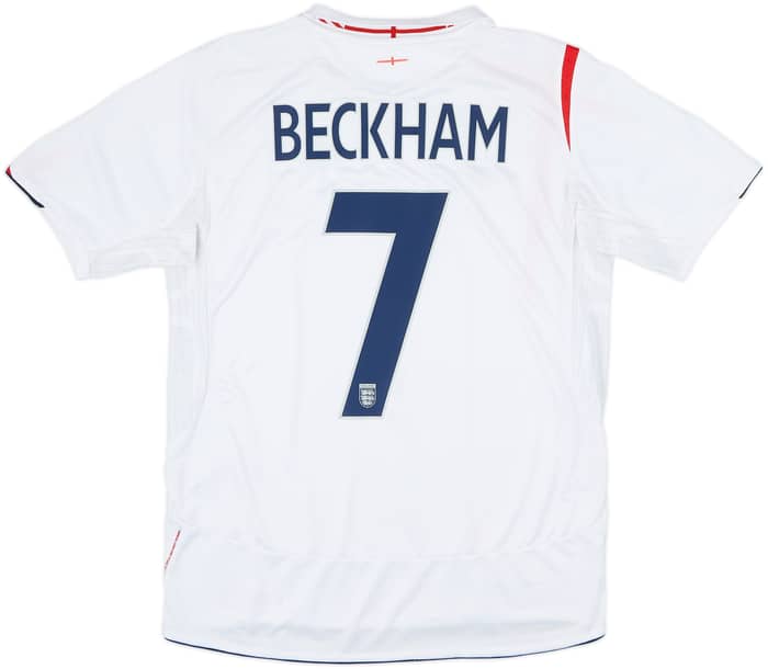 2005-07 England Home Shirt Beckham #7 - 6/10 - (M)