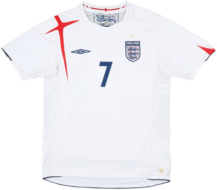 2005-07 England Home Shirt Beckham #7 - 6/10 - (M)