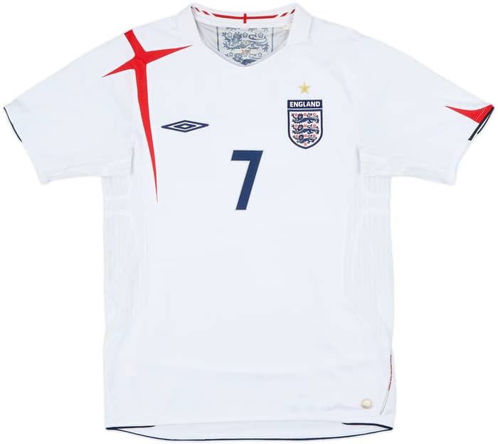 2005-07 England Home Shirt Beckham #7 - 6/10 - (S)