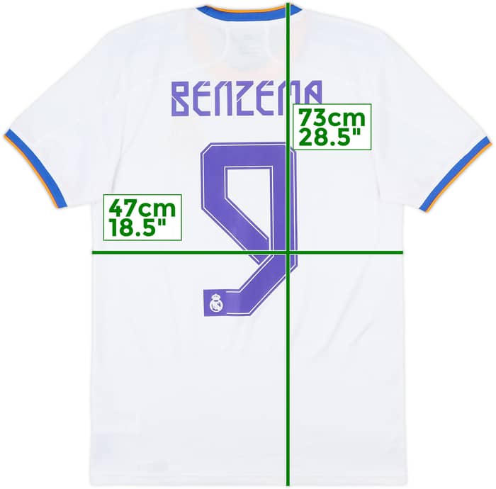 2021-22 Real Madrid Home Shirt Benzema #9 - 7/10 - (S)