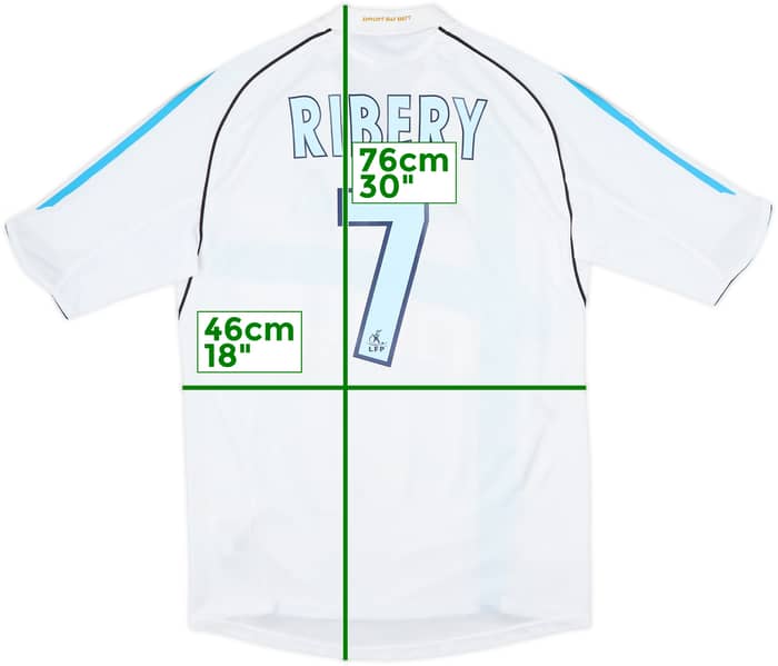 2005-06 Olympique Marseille Home Shirt Ribery #7 - 8/10 - (S)