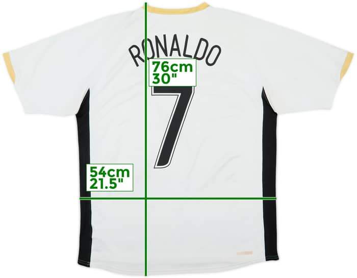 2006-08 Manchester Unido Camiseta de Visitante Ronaldo #7 - 5/10 - (L)