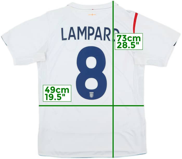 2005-07 Inglaterra Camiseta Local Lampard #8 - 5/10 - (M)