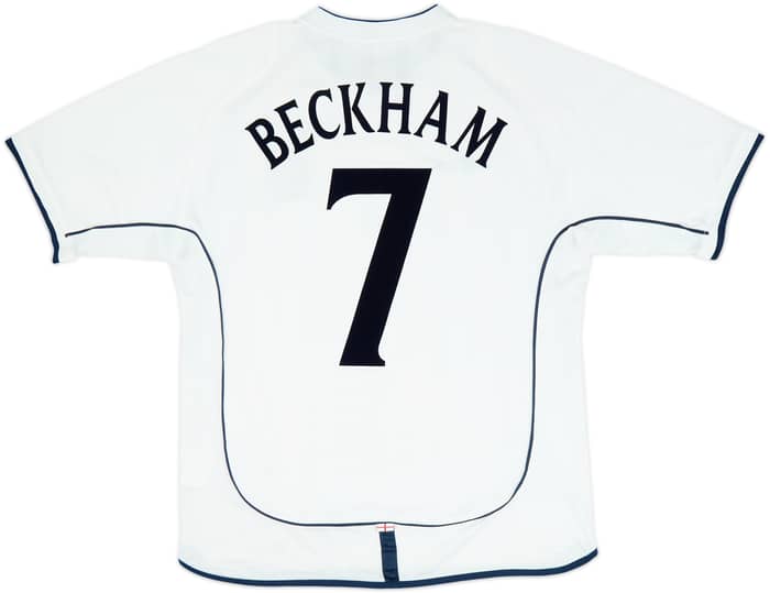 2001-03 England Home Shirt Beckham #7 - 6/10 - (L)