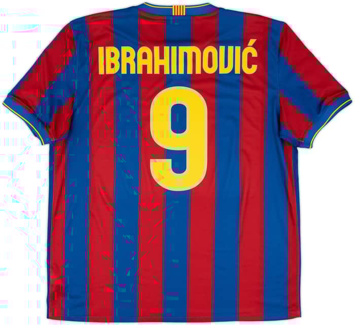 2009-10 Barcelona Home Shirt Ibrahimovic #9 - 10/10 - (XL)