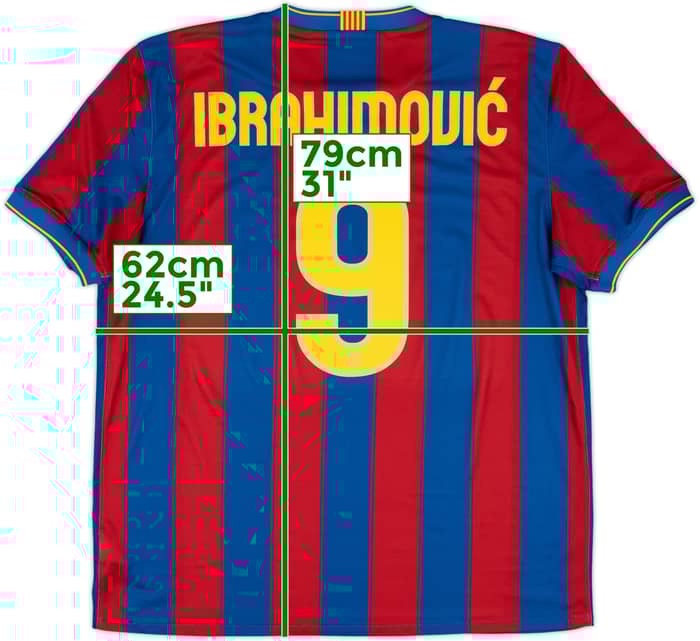 2009-10 Barcelona Home Shirt Ibrahimovic #9 - 10/10 - (XL)