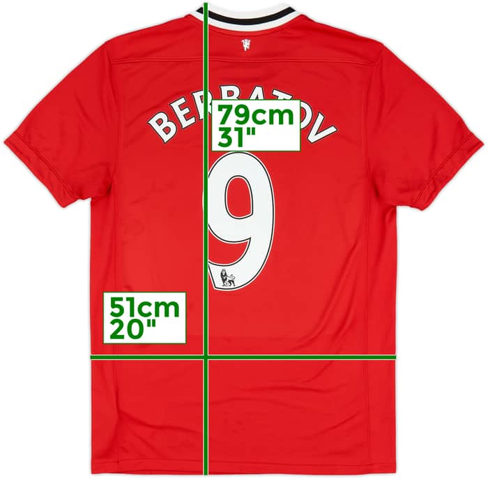 2011-12 Manchester United Home Shirt Berbatov #9 - 8/10 - (M)