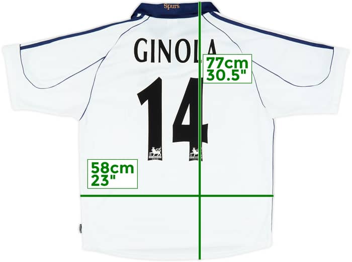 1999-01 Tottenham Home Shirt Ginola #14 - 8/10 - (L)