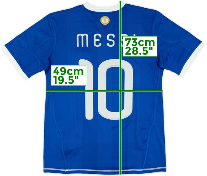 2010-11 Argentina Away Shirt Messi #10 - 8/10 - (XL.Boys)