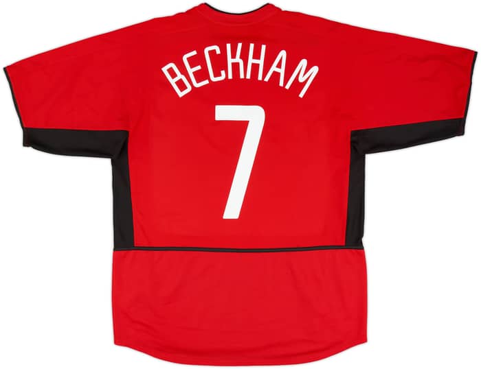 2002-04 Manchester United Home Shirt Beckham #7 - 8/10 - (L)