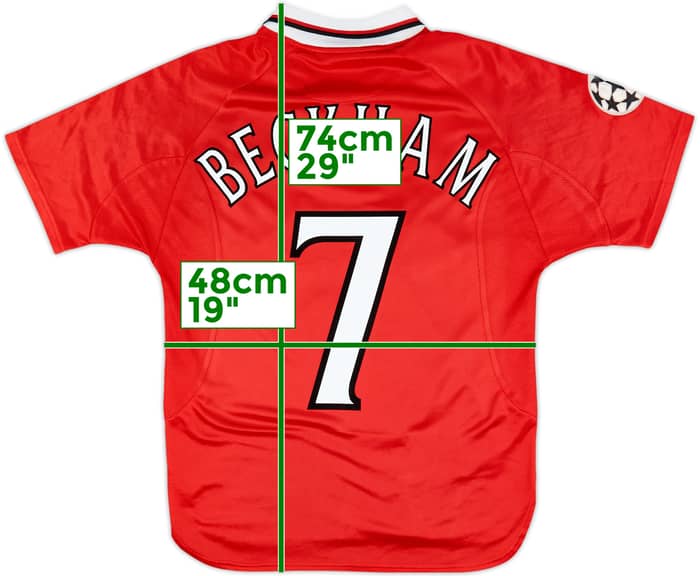 1999-00 Manchester United 'CL Winners' Shirt Beckham #7 - 8/10 - (Y)