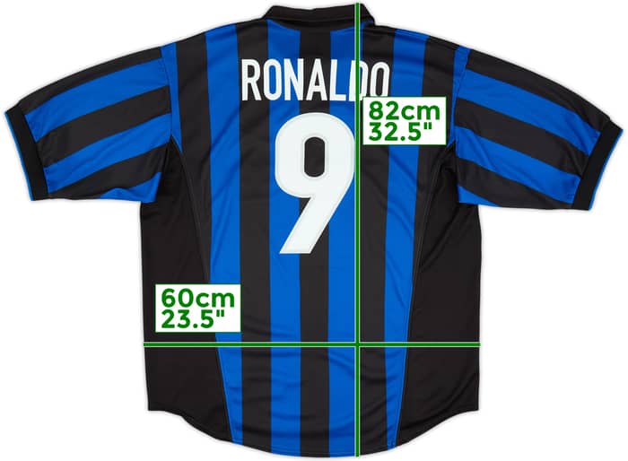 1998-99 Inter Milan Home Shirt Ronaldo #9 - 8/10 - (XL)