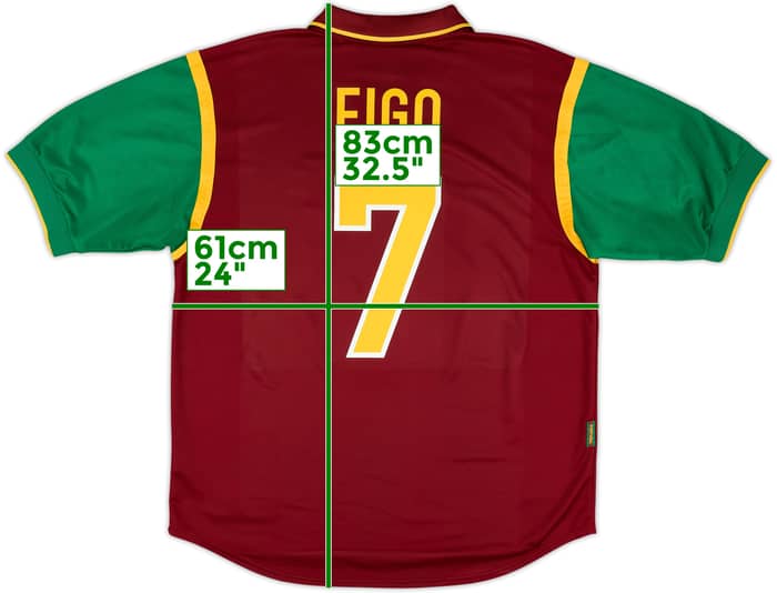1999-00 Portugal Home Shirt Figo #7 - 8/10 - (XL)