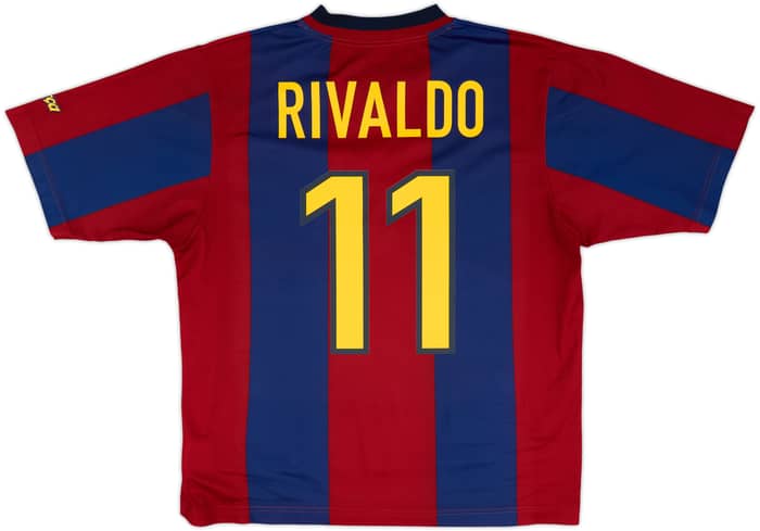 1998-00 Barcelona Basic Home Shirt Rivaldo #11 - 9/10 - (M)