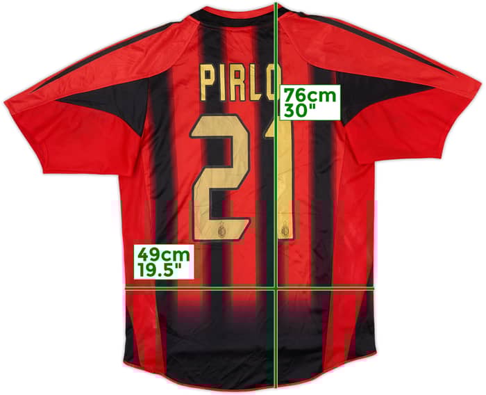 2004-05 AC Milan Home Shirt Pirlo #21 - 8/10 - (S)