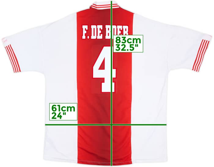 Camiseta de local del Ajax 1997-98 F.De Boer #4 - 9/10 - (XXL)
