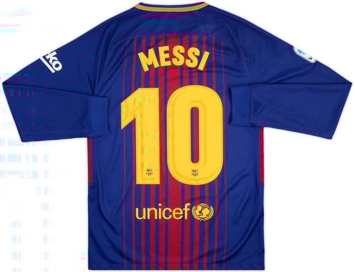 Camiseta de local de manga larga del Barcelona 2017-18 Messi #10 - 8/10 - (S)
