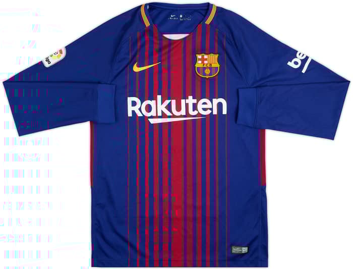 Camiseta de local de manga larga del Barcelona 2017-18 Messi #10 - 8/10 - (S)