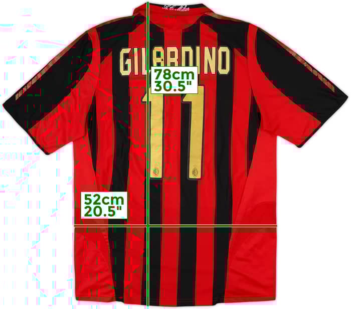2005-06 AC Milan Home Shirt Gilardino #11 - 6/10 - (M)