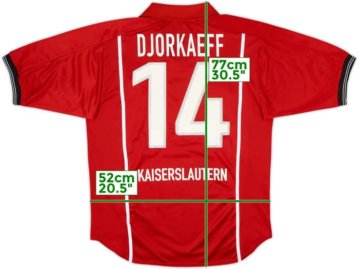 Camiseta de local del Kaiserslautern 1999-00 Djorkaeff #14 - 5/10 - (M)