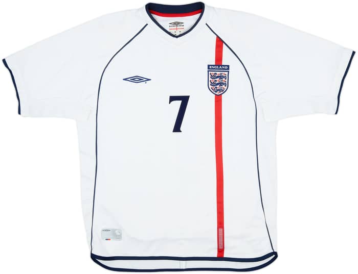 2001-03 Inglaterra Camiseta Local Beckham #7 - 6/10 - (L)