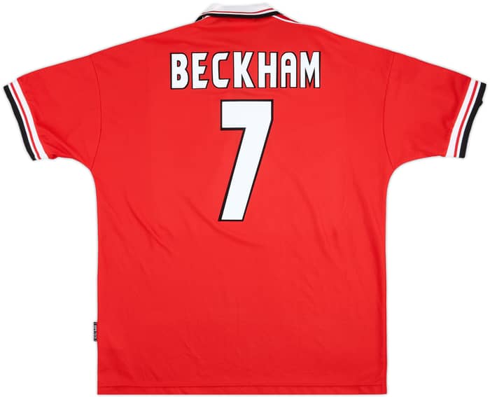 1998-00 Manchester United Home Shirt Beckham #7 - 9/10 - (XL)