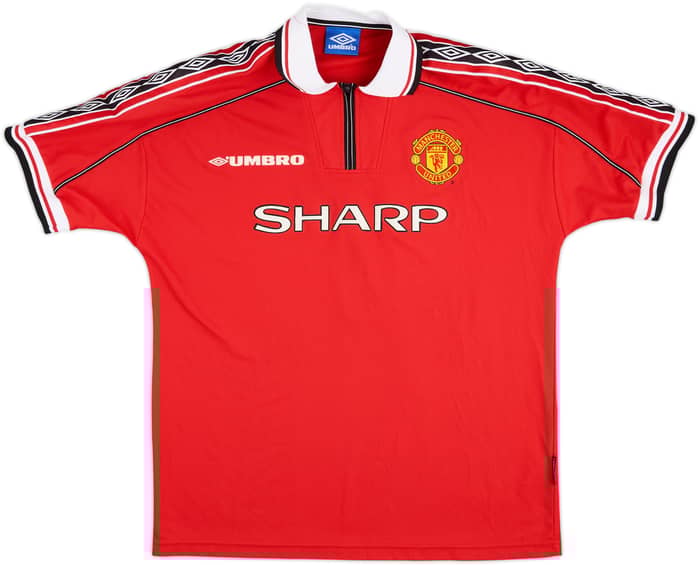 1998-00 Manchester United Home Shirt Beckham #7 - 9/10 - (XL)