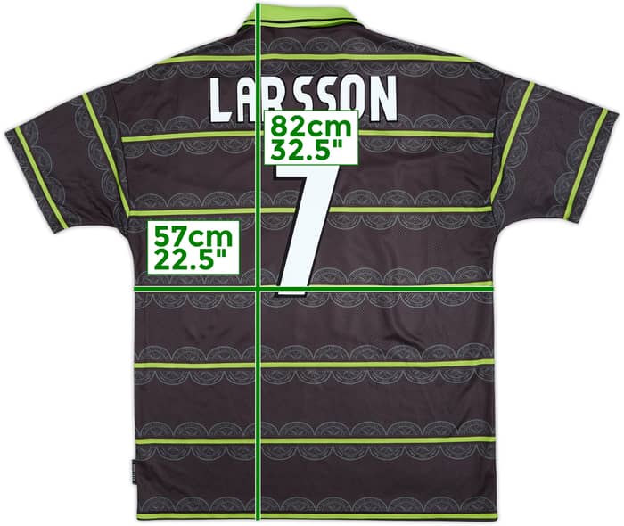 1998-99 Celtic Away Shirt Larsson #7 - 8/10 - (XL)