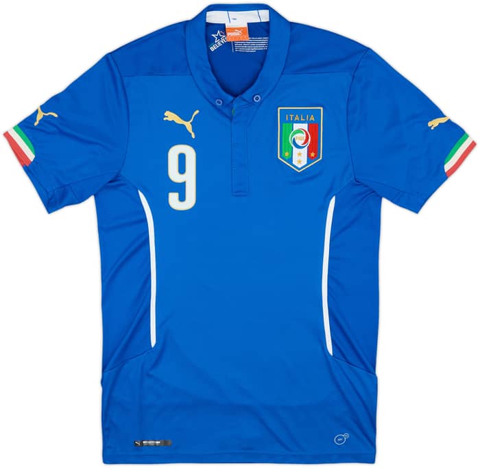 2014-15 Italy Home Shirt Balotelli #9 - 7/10 - (S)
