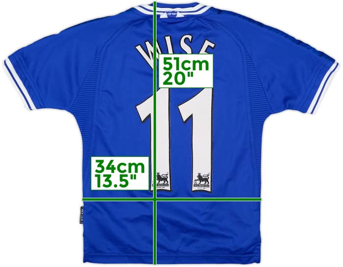 1999-01 Chelsea Home Shirt Wise #11 - 8/10 - (XS.Boys)