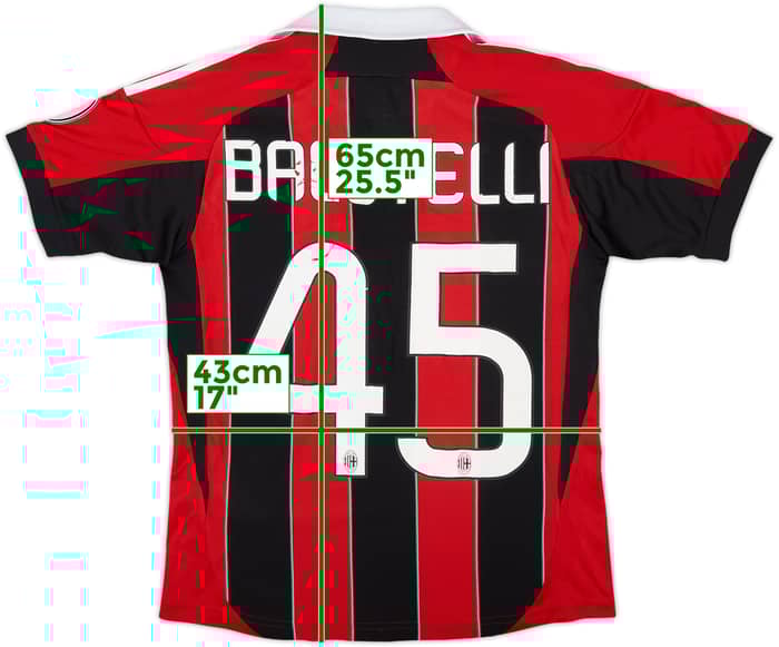 2012-13 AC Milan Home Shirt Balotelli #9 - 6/10 - (L.Boys)