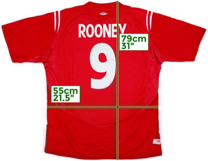 2004-06 England Away Shirt Rooney #9 (XL)