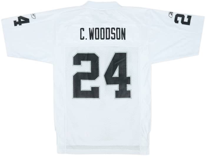 2005 Oakland Raiders C.Woodson #24 Reebok On Field Away Jersey - 7/10 - (S)