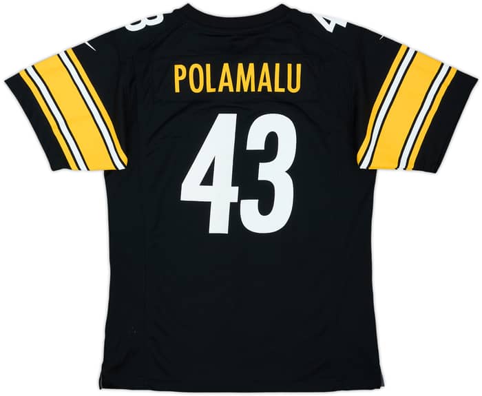 2012-14 Pittsburgh Steelers Polamalu #43 Nike Game Home Jersey - 8/10 - (L.Boys)